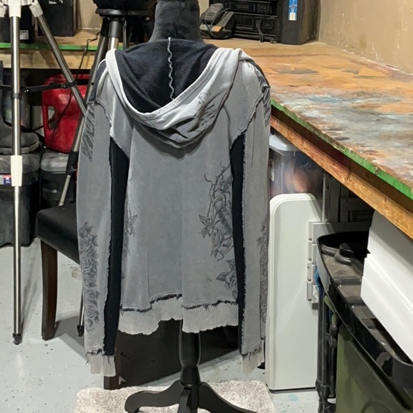 Sinful Gray and Black Women's Hoodie - Picture 1 of 4